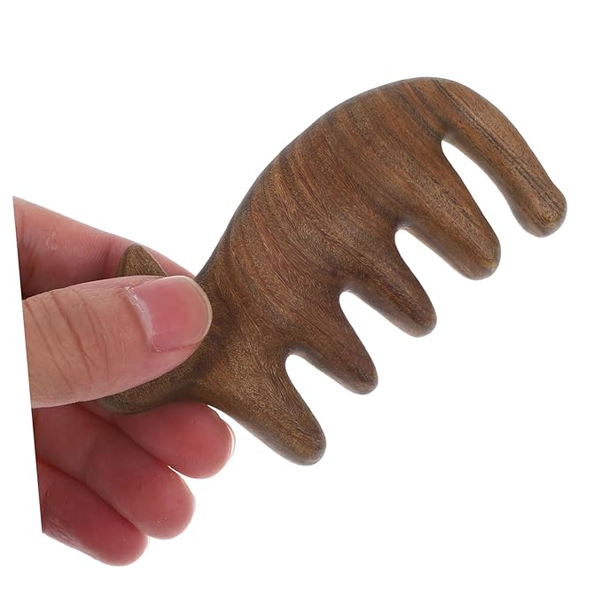 Cat Shaped Wooden Massage Comb for Scalp Care Green Sandalwood Head Massager Tool for Relaxation and Acupoint Treatment for Cats and PET Grooming
