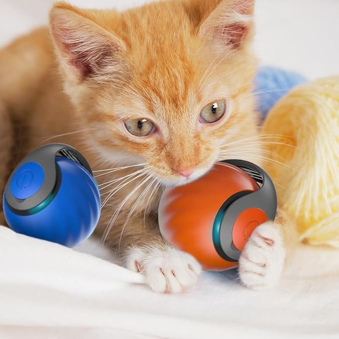 Upgrade Speedy 3.0 Tail Cat Toy, 2026 New Speedy Tail Interactive Cat Toy for Indoor Cats, USB Rechargeable Automatic Moving Smart Cat Toys Ball with Tail Two Speed Adjustment (Blue, 1PC)