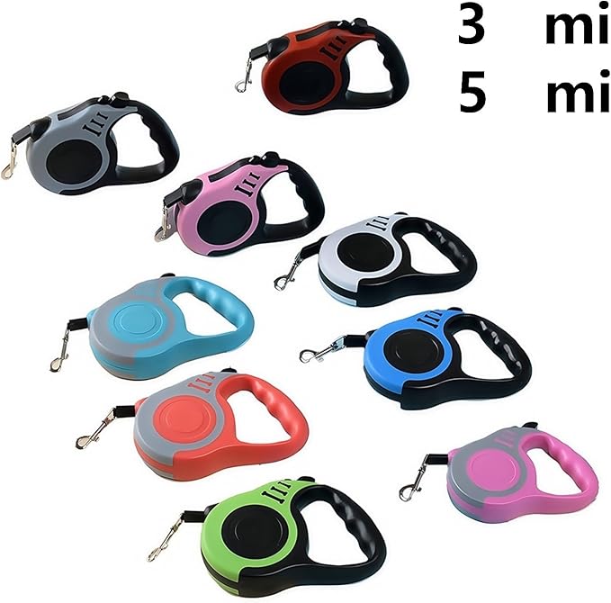 1pcs Retractable Dog Leash 5m, Strong Nylon Automatic Lead for Small Medium Dogs, Pets Traction Rope for Cats, Chihuahua Bulldog Supplies(Gray,3m)