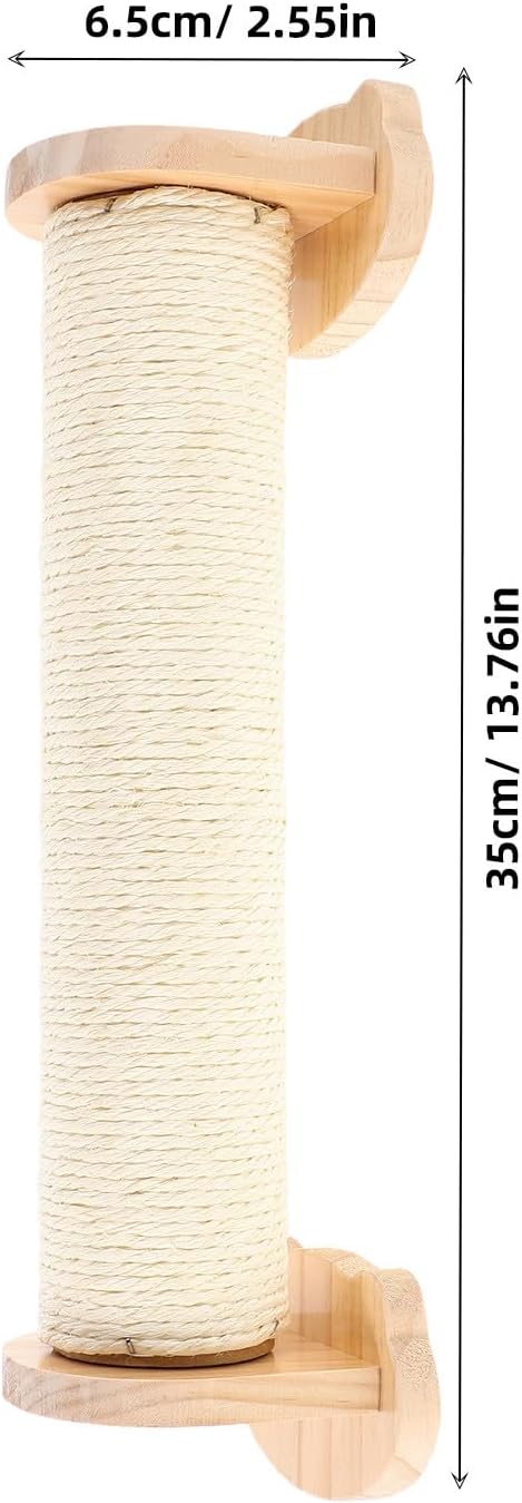 NUOBESTY Hanging Cat Scratching Post Sisal Sturdy Clawing Pole for Indoor Cats Kitten Cage Accessory Furniture Protection
