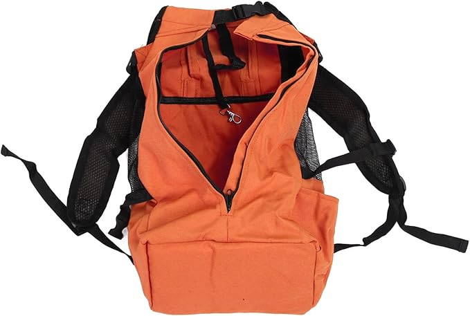Zerodis Pet Carrier Backpack Front Back with Ventilated Mesh Hands Free for Travel Outdoor Hiking Cycling Cat Dog Supplies (Orange)