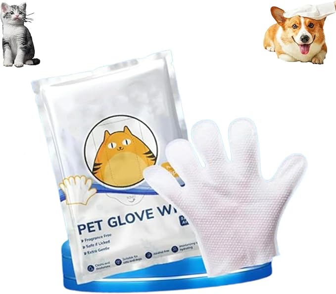 Odor-Removing Pet Grooming Gloves, Nourishing Waterless Portable Grooming Tool, Refreshing and Water-Free, for Cats and Dogs (6pc)