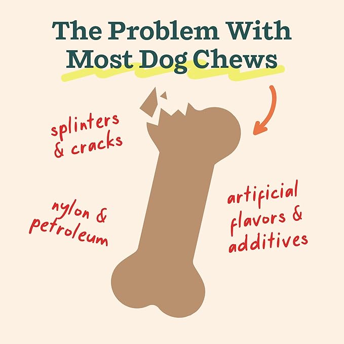 WOOF HonestChew Dog Toy Infinity - Durable Dog Chews - Made with Plant-Based Ingredients - Splinter-Resistant - Great for German Shepherds and Pit Bulls - Large