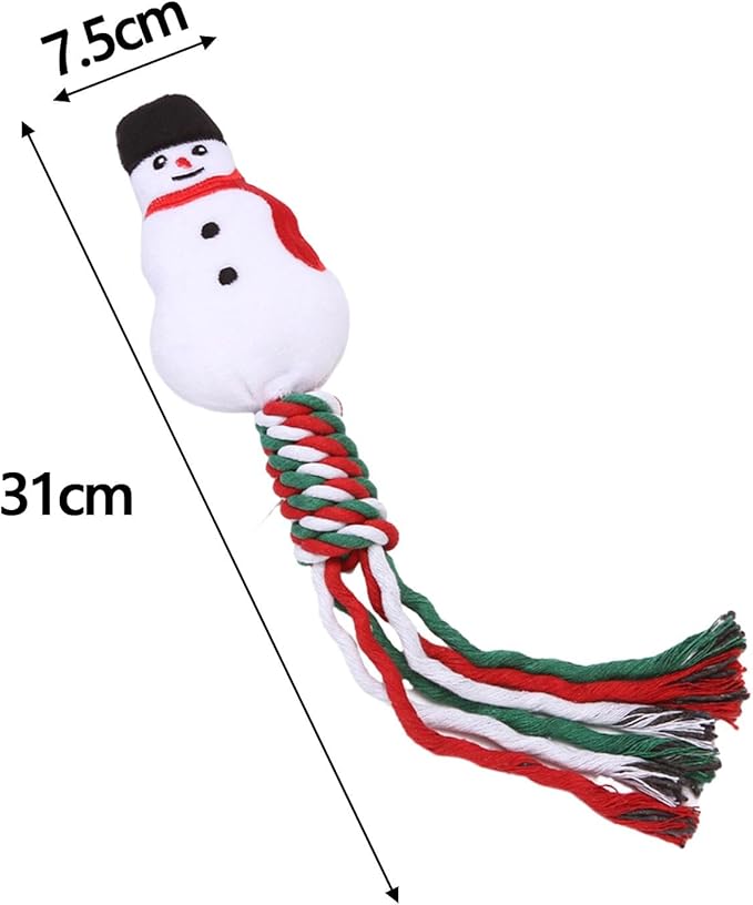 Dog Rope Toy Christmas Dog Toy Lightweight Pet Supplies for Aggressive ers Dog Toy for Playing Training Xmas Gifts, Snowman