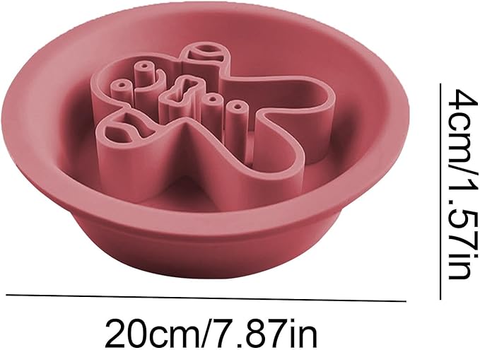 Dog Feeder, Cat Bowl With Slow Feeder - Cute Christmas Theme Dog Silicone Slow Feeder Bowl,Pet Feeding Supplies, Dog Dishes