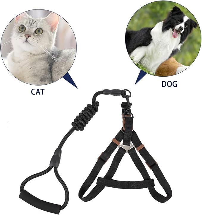 Dog Harness Leash Set with Adjustable Vest and 1.0x120cm Round Rope Leash, Reflective Pet Walking Supplies for Small to Medium Dogs Outdoor Use
