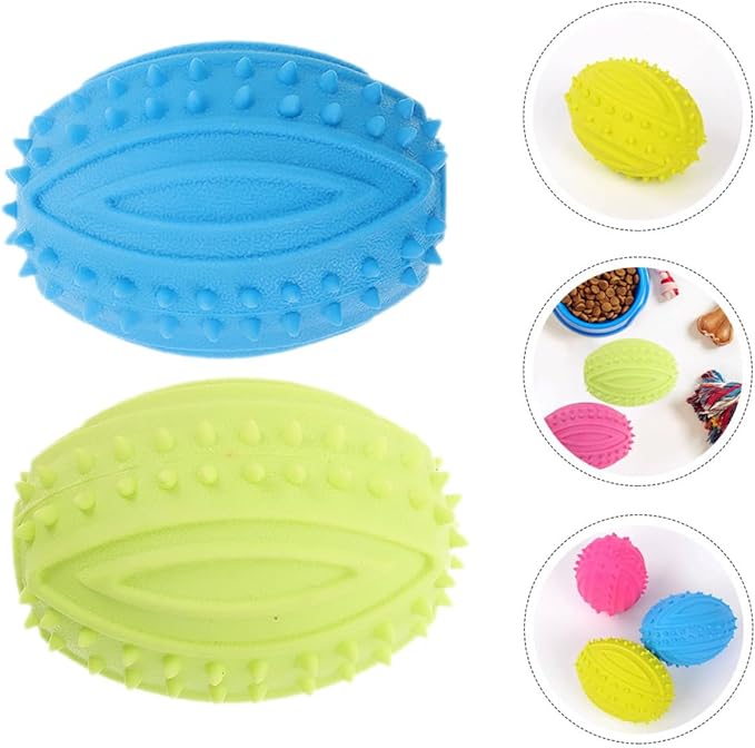 Totority Rubber Dog Chew Ball Squeaky 2pcs Small Puppy Balls Sturdy Pet Supplies Outdoor Play for Dogs