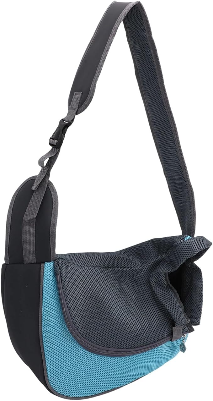 Pssopp Dog Supplies Breathable Puppy Sling Adjustable Neck Pet Carrier Purse for Outdoor Outings Camping Travel Small Cat Dog Sling Carrier, Travel (L)