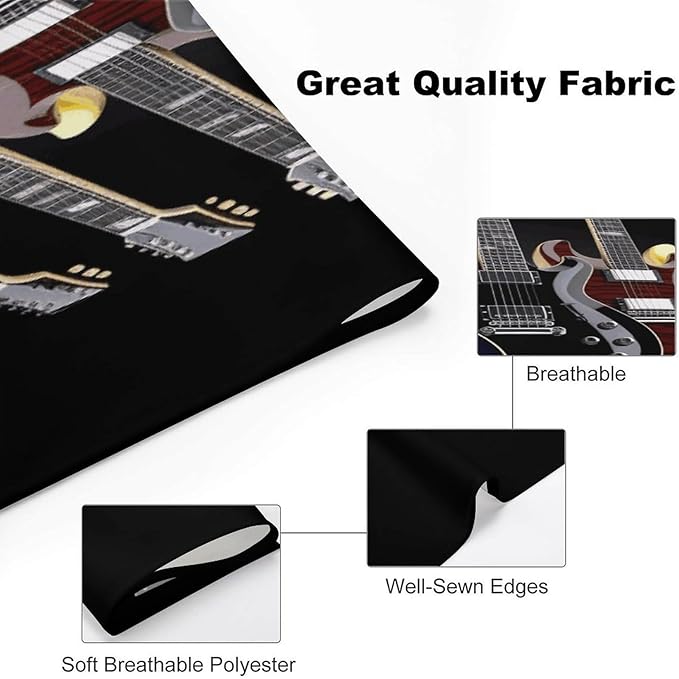 Dog Bandana Spring Pet Scarf Adjustable Triangle Electric Guitar Printing Dog Bib Washable Polyester Puppy Bandana for Small Medium Large Dogs Cat Birthday Party Supplies