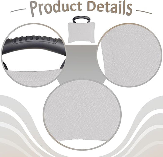 Baoblaze Dog Bite Pillow Tough Tug Toy Practical Portable Outdoor Pet Supplies for Small and Medium Sized Dogs Biting Pad with Handle, White