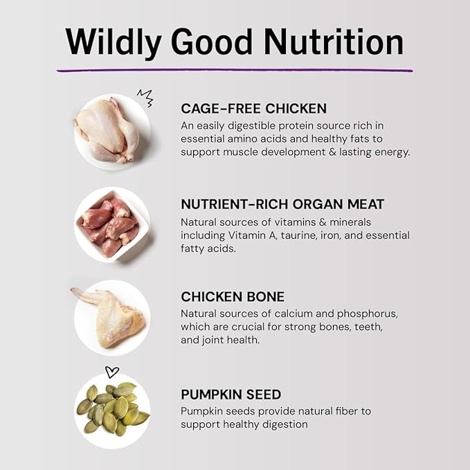 Stella & Chewy's Freeze-Dried Raw Cat Dinner Morsels - Premium Chicken Recipe with 98% Cage-Free Meat & Organs - Natural Grain-Free Cat & Kitten Food - Made in USA - 3.5 oz