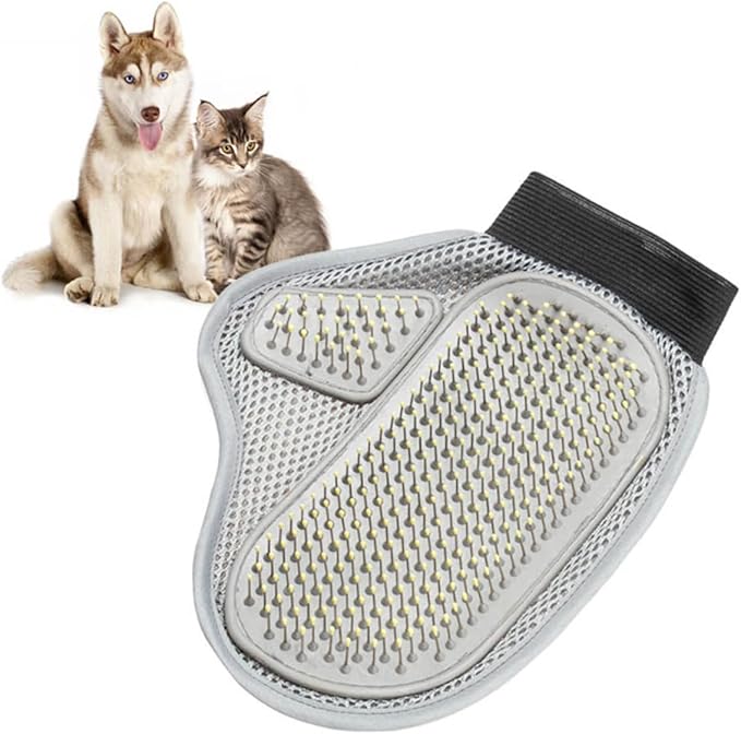 Sosoport Dog Cat Grooming Glove Undercoat Rake for Dogs Cat Brush for Shedding Lint Roller for Pet Hair Hair Remover Massage Tool Glove
