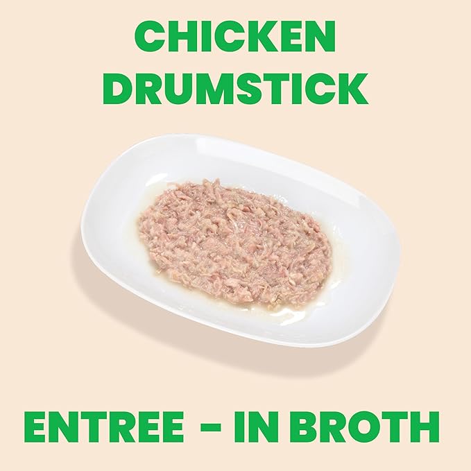 almo nature HQS Natural Chicken Drumstick Entree in Broth, Gluten Free, Additive Free, Adult Dog Canned Wet Food, Shredded 12 x 280g/9.87 oz