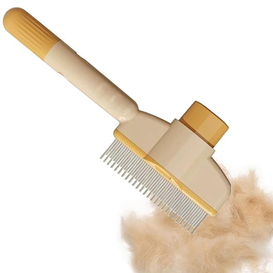 Dog Hair Brush - Self-Cleaning Non-Slip Grooming Supplies | Undercoat Dog Brush for Shedding | for Long Short Puppy Kitten Pet Undercoat Indoor Home Travel Bath Massage