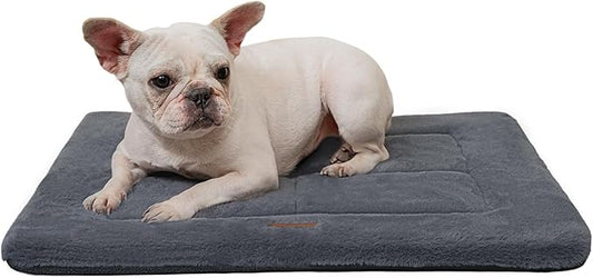 MADE 4 PETS Dog Crate Pad Bed for Small Dogs, Washable & Reversible, Anti-Slip Kennel Mat for Cozy Sleeping, Soft Fluffy Dog Bed for Indoor & Outdoor Use, 24"x18", Dark Gray