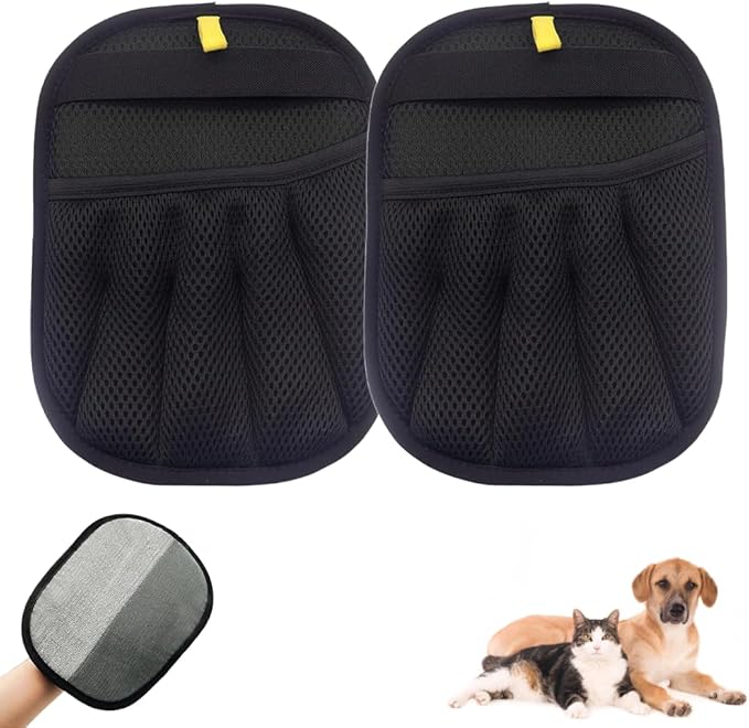 2PC Pet Hair Removal Glove for Cats Dogs, Electrostatic Pet Hair Remover Grooming Removal Gloves for Pet Hair,Hair Remover Electrostatic Gloves for Couch Clothes Carpet Bed Furniture (2PC)