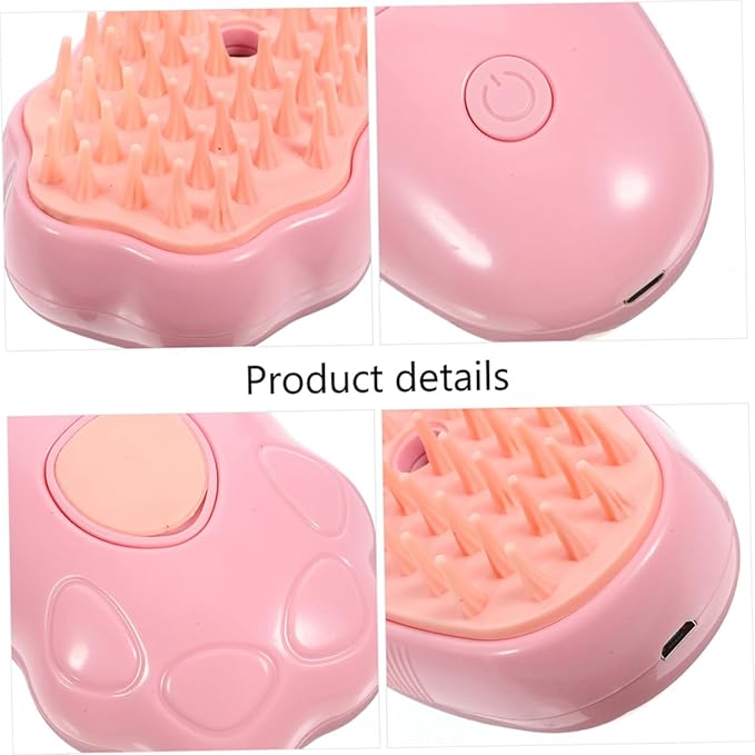 SUPVOX 2pcs Electric Pet Grooming Brush Self Cleaning Cat Bath Brush for Gentle Shedding Massage Ergonomic Design Safe Materials Vibrant for Multi Pet Households