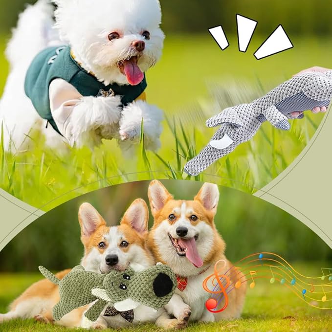 Dog Plush Toys for Aggressive Chewers, 2025 New Interactive Dog Toys for Heavy Chewers Durable Chew Toys Dog Plush Toy, Upgrade Dog Toys Indestructible Dog Puppy Squeaky Chew Toys (Green)