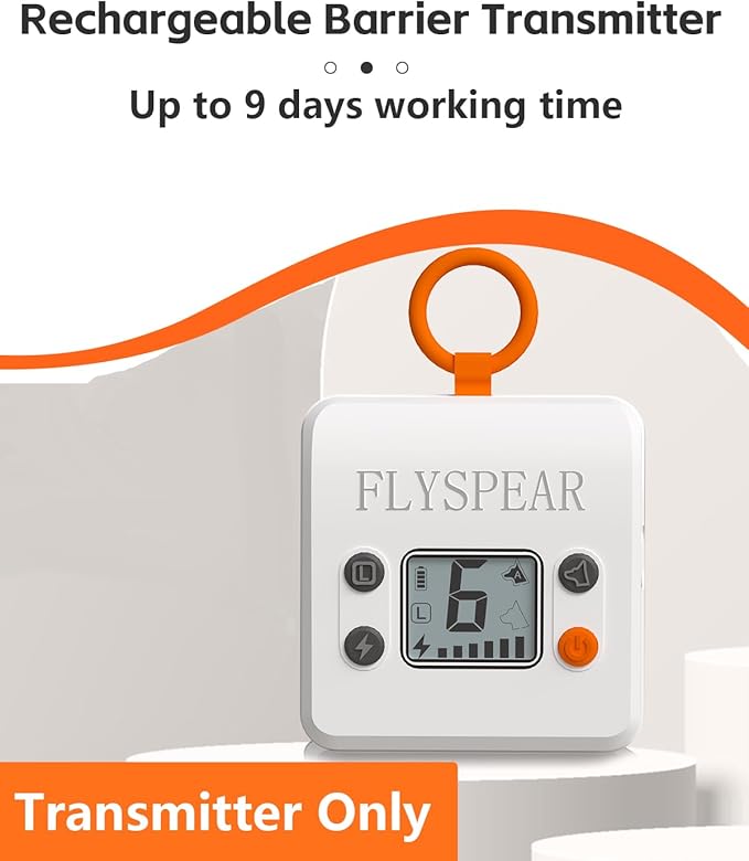 FLYSPEAR Extra Indoor Wireless Pet Barrier Transmitter for Dogs, Transmitter Only,White