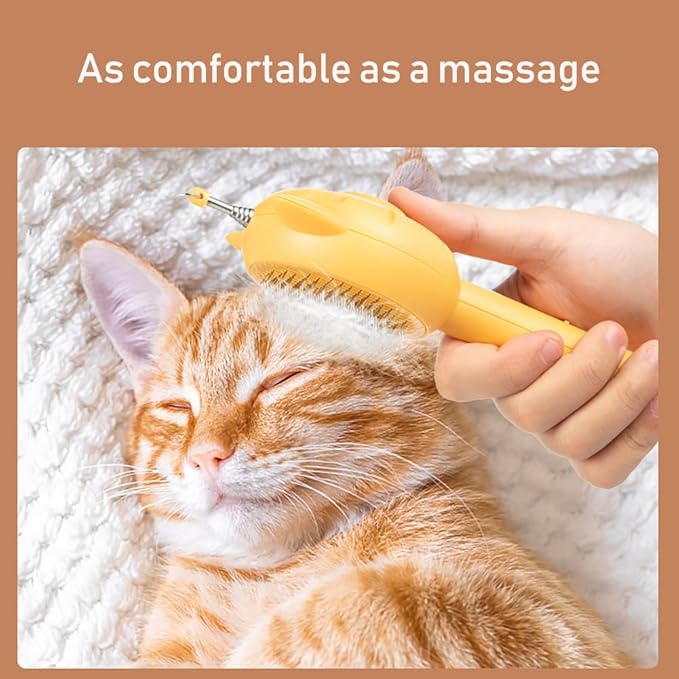 Cat Brushes For Indoor Cats 5-In-1 Function Pet Hair Cleaner Brush For Cats - Ultimate Indoor Cat Grooming Tool,Pet Brush With Release Button,Cat Brush,Cat Hair Brush With Release (white)