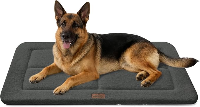 Dog Pad Mat for Extra Large Dogs, Washable Ultra Soft Dog Crate Mat, High Density Foam Pet Beds for Indoor & Outdoor Dogs, 48" x 30", Dark Gray
