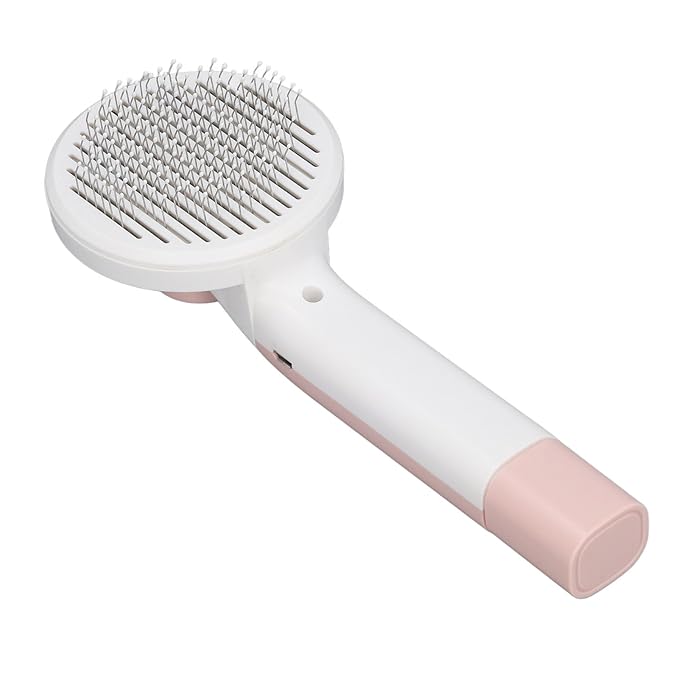 Brushes for pets Dog Cat Grooming Bursh Kit Pet Slicker Brush 2 in 1 Detangling Self Cleaning Floating Hair Removal Pet Grooming Comb with Nail Grinder for Cat Roseate