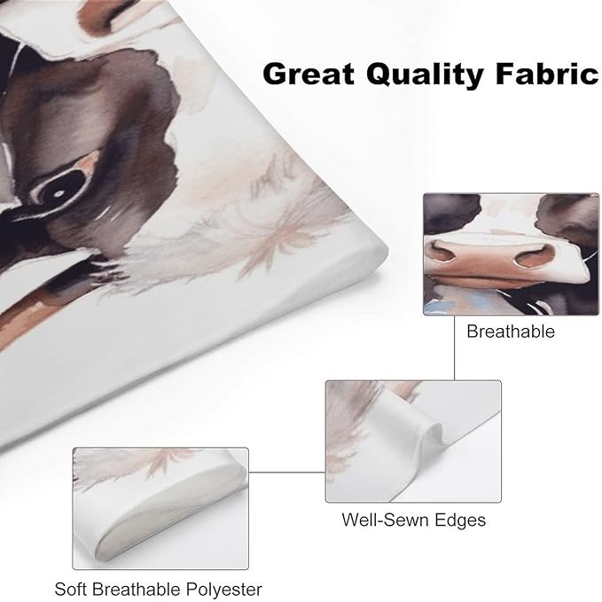 Dog Bandana Spring Pet Scarf Adjustable Triangle Watercolor Cow and Daisy Flower Printing Dog Bib Washable Polyester Puppy Bandana for Small Medium Large Dogs Cat Birthday Party Supplies