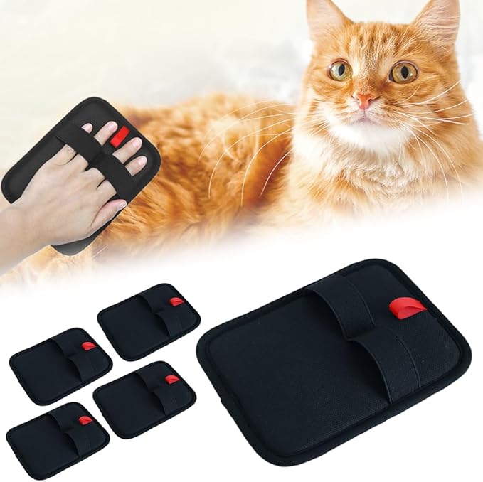 5Pcs Pet Hair Remover Glove for Cats & Dogs, 2026 Upgraded Electrostatic Hair Removal Glove Brush for Pets, Reusable & Washable Magic Brush for Couch, Clothing, Carpet, Furniture, Car Seats (5)