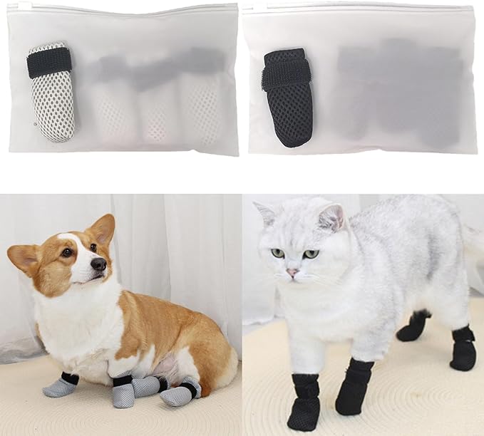 4PCS Dog Foot Cover Indoor Injuryproof Pet Antislip Dog Shoes Cats Protectors Muffs Grooming Supplies Slip Pet Protectors
