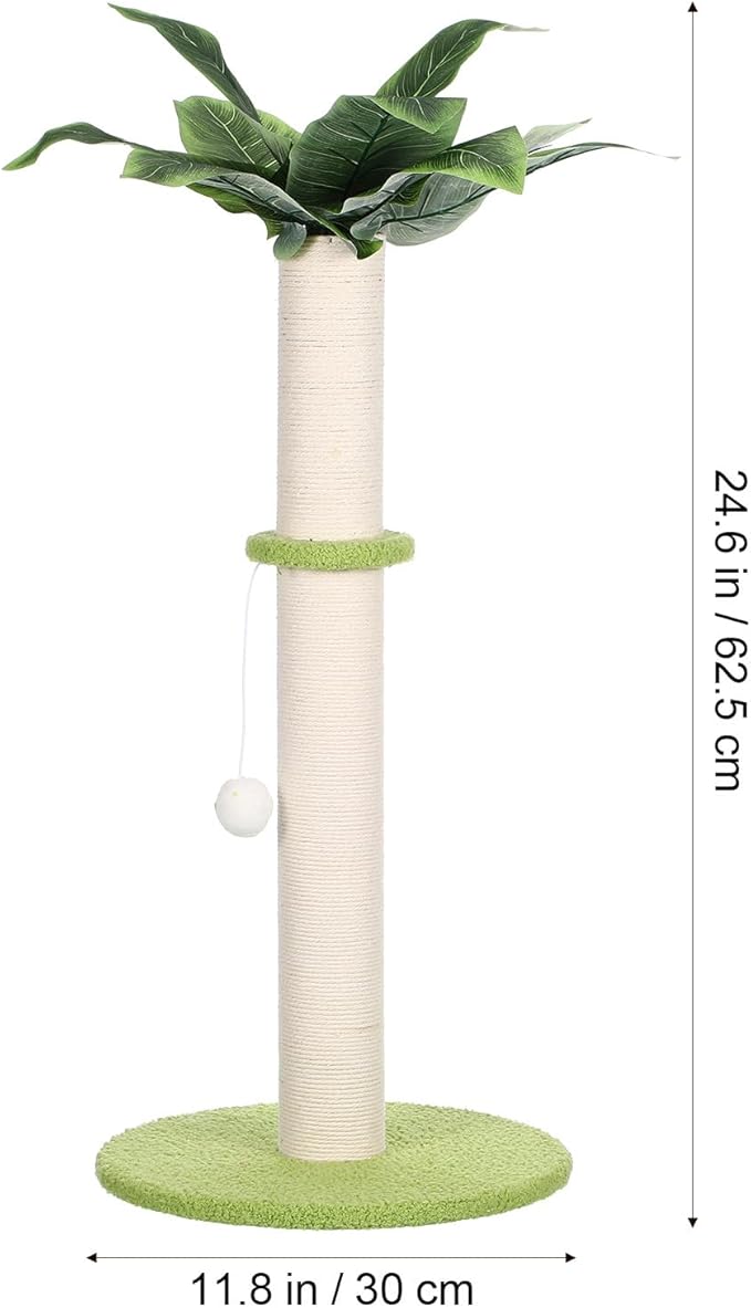 POPETPOP Decorative Cat Scratching Post with Sisal Cover Small Indoor Cat Claw Grinding Post Floor Scratcher for Kittens