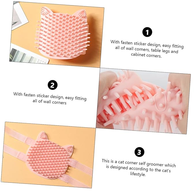 SUPVOX Silicone Cat Massage Brush Adjustable Grooming Tool for Cats Dogs Dual Use Dry for Removing Loose Fur and Itching Relief