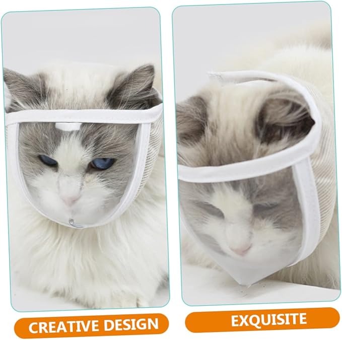 2pcs Muzzle Grooming Muzzle for Cats Breathable Cover for Nail Clipping and Bathing Circumference Prevents Biting and Scratching