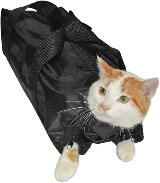 Cat Grooming Bag for Bathing and Restraining Cats with Muzzle Essential PET Supplies for Nail Clipping and Grooming