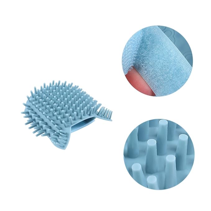 VICASKY Silicone Self-scratching Cat Grooming Brush Corner Brush for Cats Easy to Clean Durable Massage Tool for Loose Hair Removal Wet Dry Use Light