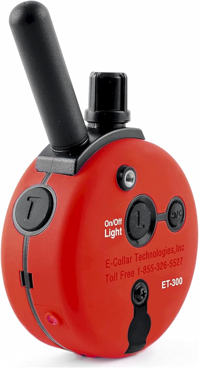 Educator 1/2 Mile Dog Training Pager Only, 100 Levels of User Selected Safe Humane Vibration or Tone, Waterproof, Odorproof Biothane Collar, Night Light, Rechargeable, Service Dog Approved, 1 Dog, Red