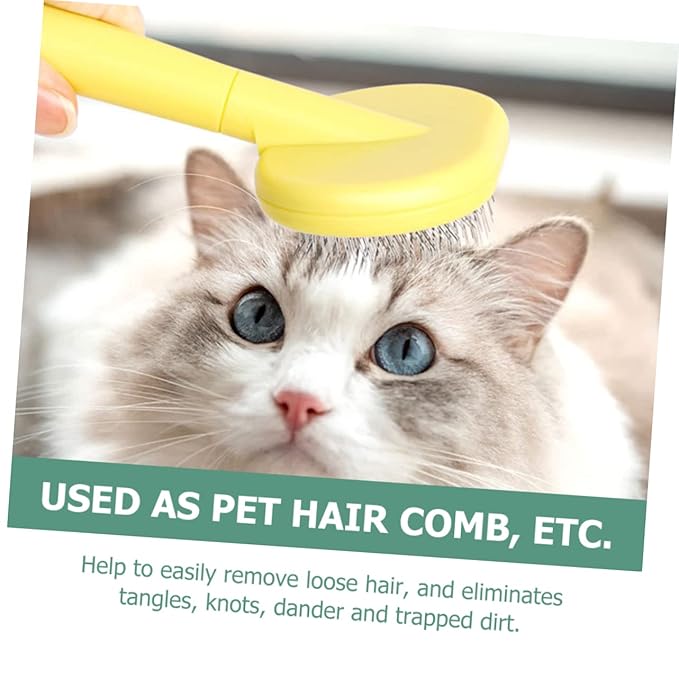 Toyvian Plastic Pet Hair Comb Handled Grooming Tool for Cats Dogs Ergonomic Grip for Easy Use for Hair Efficient for Shedding Grooming