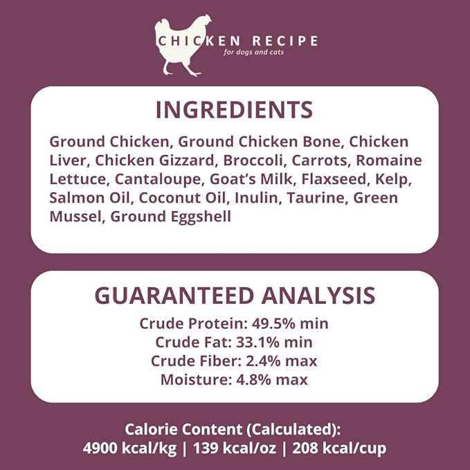 Steve's Real Food Freeze-Dried Raw Nuggets 2-Pack - Chicken Recipe - Raw Pet Food for Dogs and Cats - 20 oz in Each Bag