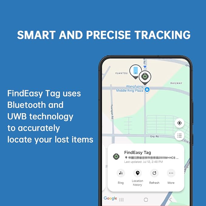 Bluetooth SmartTag Tracker Works with Samsung SmartThings, Smart Tag GPS Locator Tracking Device, Item Finder for Keys, Wallet, Luggage, Reverse Search Phones, 2 Pack, Black (Android 11 or Later)