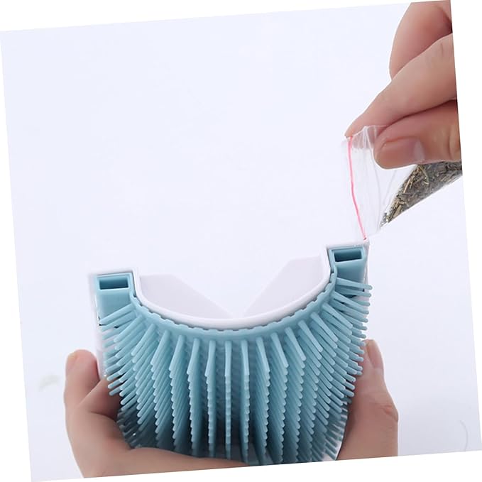 HEMOTON Cat Massage Self Grooming Brush with Rubber Bristles Light Mounted Handheld Cat Supplies for Self Cleaning Shedding Relief Relaxation
