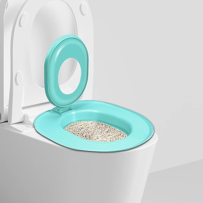 Cat Toilet Trainer Kit - Kitten Potty Teaching Seat | Leakproof Non Stick Training System with Gradual Learning Design for Apartment Bathroom House Indoors Outdoors Pet Owners