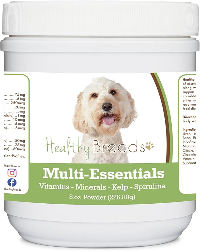 Healthy Breeds Labradoodle, Cream, Multi-Essentials Powder for Dogs - an Ideal Supplement of Vitamins, Minerals & Antioxidants for Your Dog - 8 oz