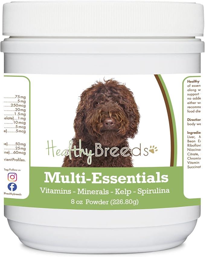 Healthy Breeds Labradoodle, Chocolate, Multi-Essentials Powder for Dogs - an Ideal Supplement of Vitamins, Minerals & Antioxidants for Your Dog - 8 oz