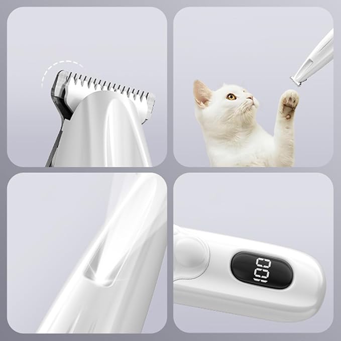 Cat Hair Trimmer - Cordless Waterproof Grooming Equipment, Pet Hairs Trimmer with Safe Precision Blades, Paws Eyes Face Buttocks, Small Medium Large Breeds, Grooming for Cats