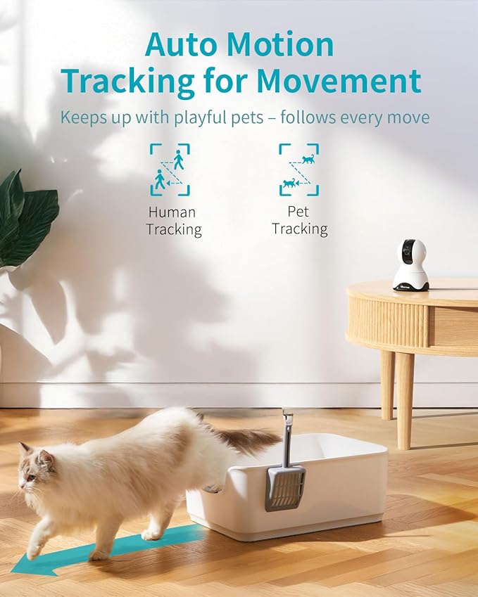 VIMTAG 4K Security Camera Indoor, 5G Pet Camera with Phone App for Dog/Cat, 360° Pan/Tilt Cameras for Home/Nanny/Baby/Room, Night Vision, Motion Tracking, Dual-Band WiFi, 2-Way Audio, Cloud & SD Card
