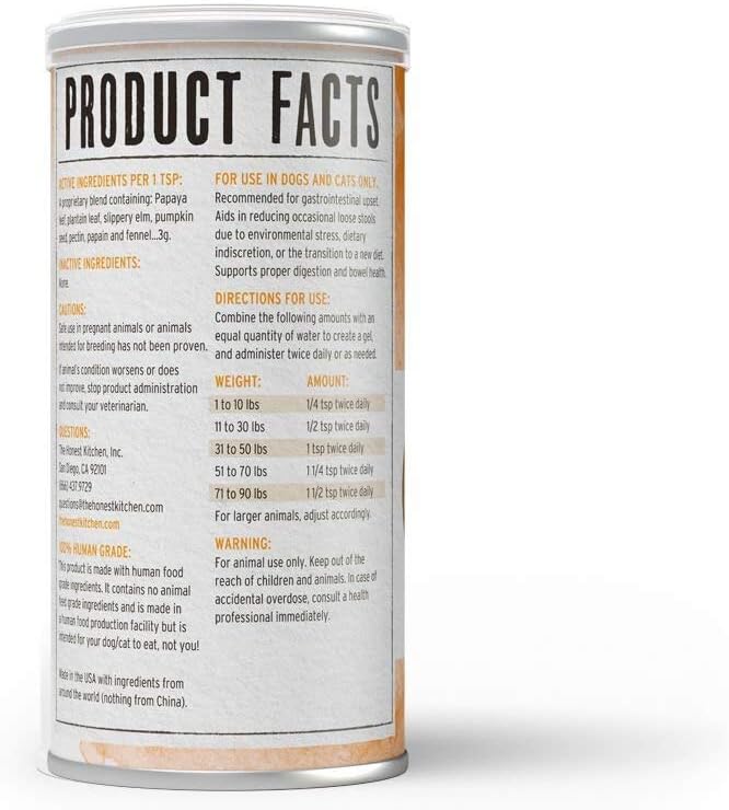 The Honest Kitchen Human Grade Perfect Form Herbal Digestive Supplement for Dogs & Cats, 3.2 Ounces, (Pack of 2)