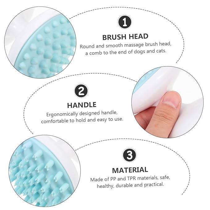 GALPADA Pet Cat Grooming Massage Brush Multi-functional Hair Removal Tool for Cats and Dogs Comfortable Bathing Comb for Shedding Household Pet