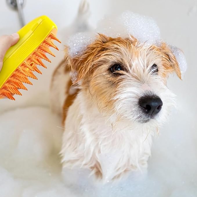 Cat Steam Brush, Steamy Pet Brush Water Brush for Cats and Dogs, Multifunctional Pet Hair Comb Cat Brush with Steam, Grooming Brush Spray Comb for Dogs and Cats (A- Yellow)