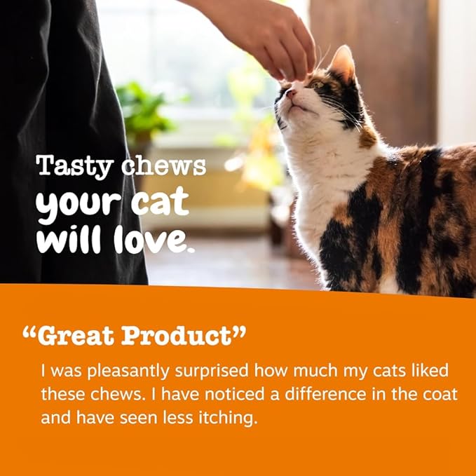 Zesty Paws Cat Allergy Relief - Anti Itch Supplement - Omega 3 Probiotics - Salmon Oil Digestive Health - Soft Chews for Skin & Seasonal Allergies - with Epicor Pets - Bacon - 60 Count