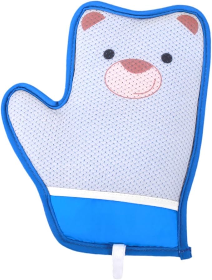 Cat Grooming Glove Brush Pet Hair Remover Mitt,Reusable,Hook Design,Portable Massage Detangling Shedding for Rabbits Clothes, Bear Pattern