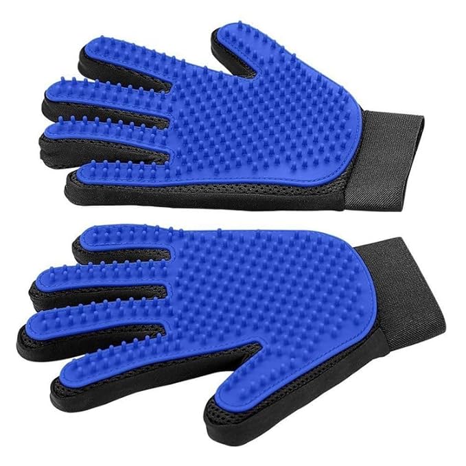 Pet Grooming Glove – Dog and Cat Hair Remover, Deshedding Cleaning Glove with Massage Brush, Pet Grooming Supplies
